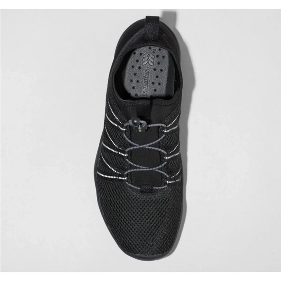 All in Motion Black Boat Men Shoes with Elastic Lacing - Picture 1 of 7